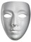 Adult's Female Blank White Halloween Costume Face Mask Facemask